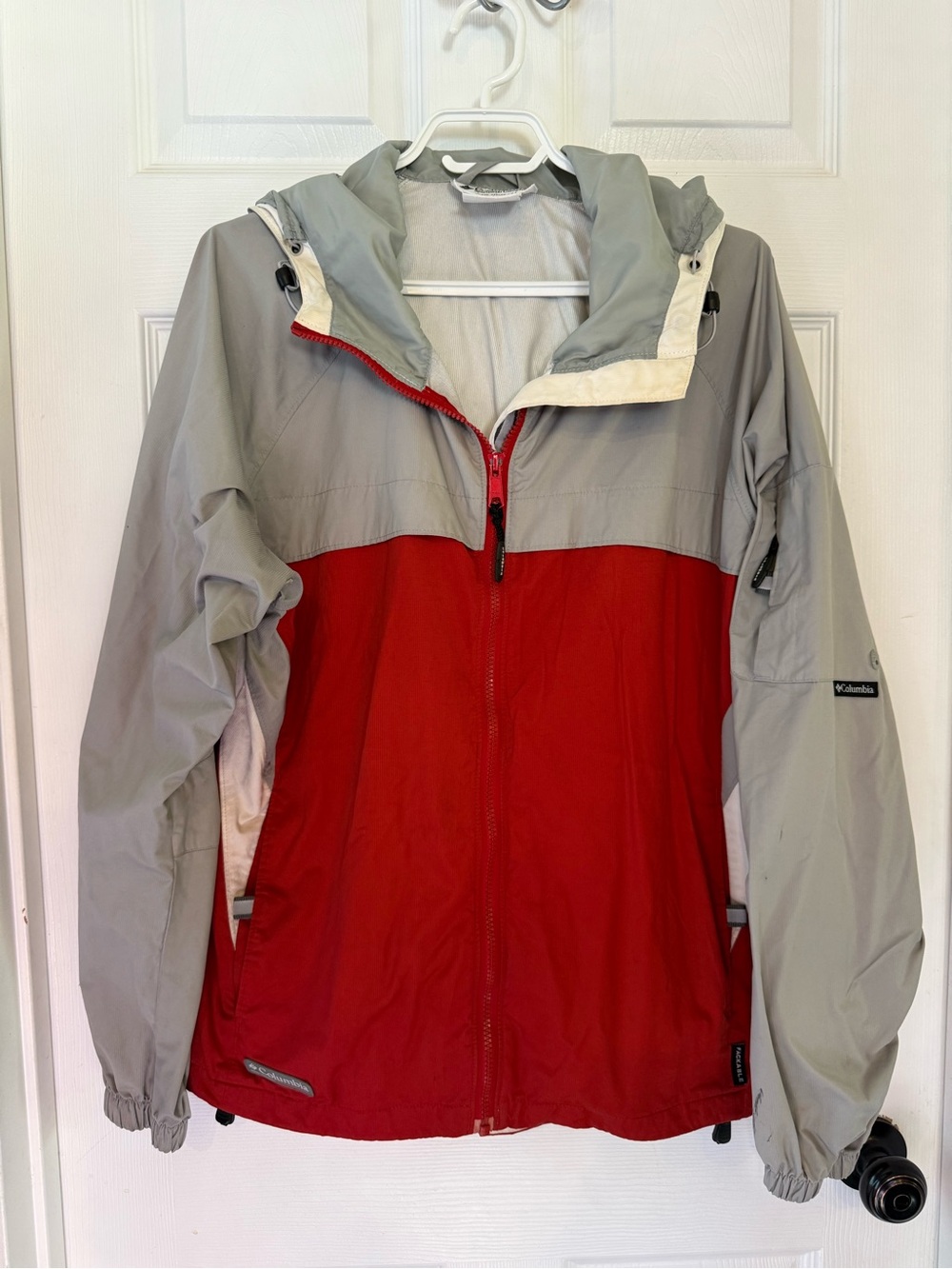 Columbia Glennaker Lake Packable Rain Jacket - Red/Grey - Size  XL